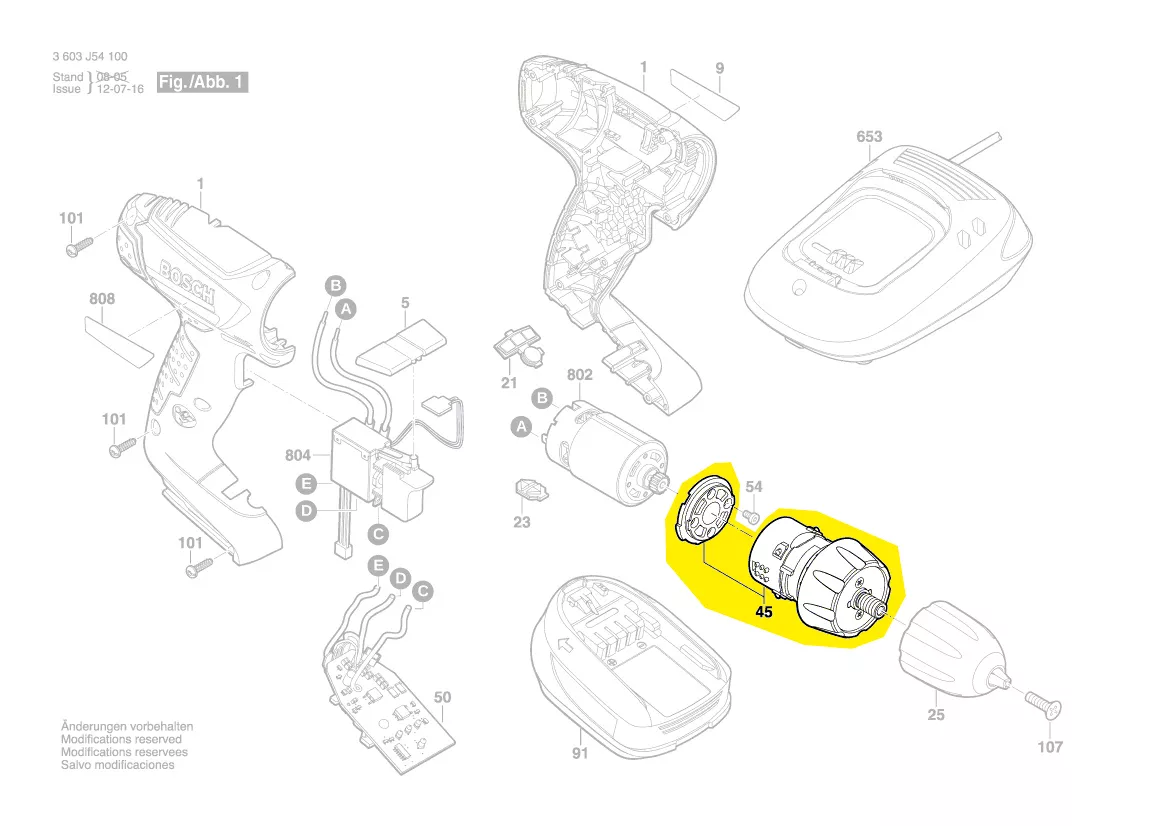 Boîte engrenages PSR 10,8 LI / PSR 14,4 LI